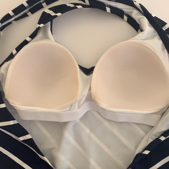 LAST CALL 🚨 Kona Sol Navy White Nautical Stripe Crossback One Piece Medium - Picture 3 of 8